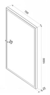 Зеркало с подсветкой Sintesi Kanto Black SIN-SPEC-KANTO-black-70 70см чёрный